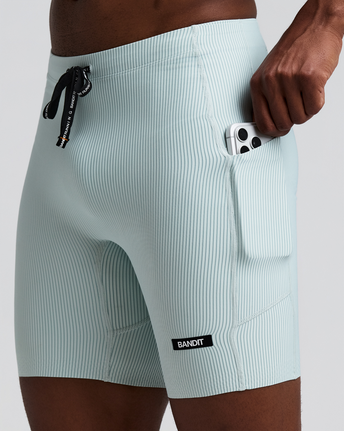 Men's Striped Cadence™ Quarter Tights - Mist / Lagoon